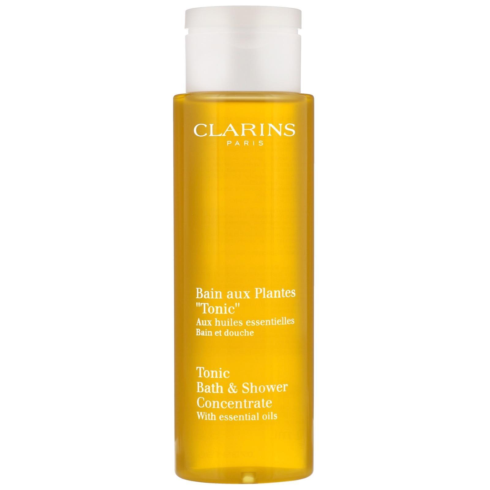 Clarins Tonic Bath & Shower Concentrate тонизиращ гел за душ и вана с етерични масла без опаковка Clarins Tonic Bath & Shower Concentrate тонизиращ гел за душ и вана с етерични масла без опаковка