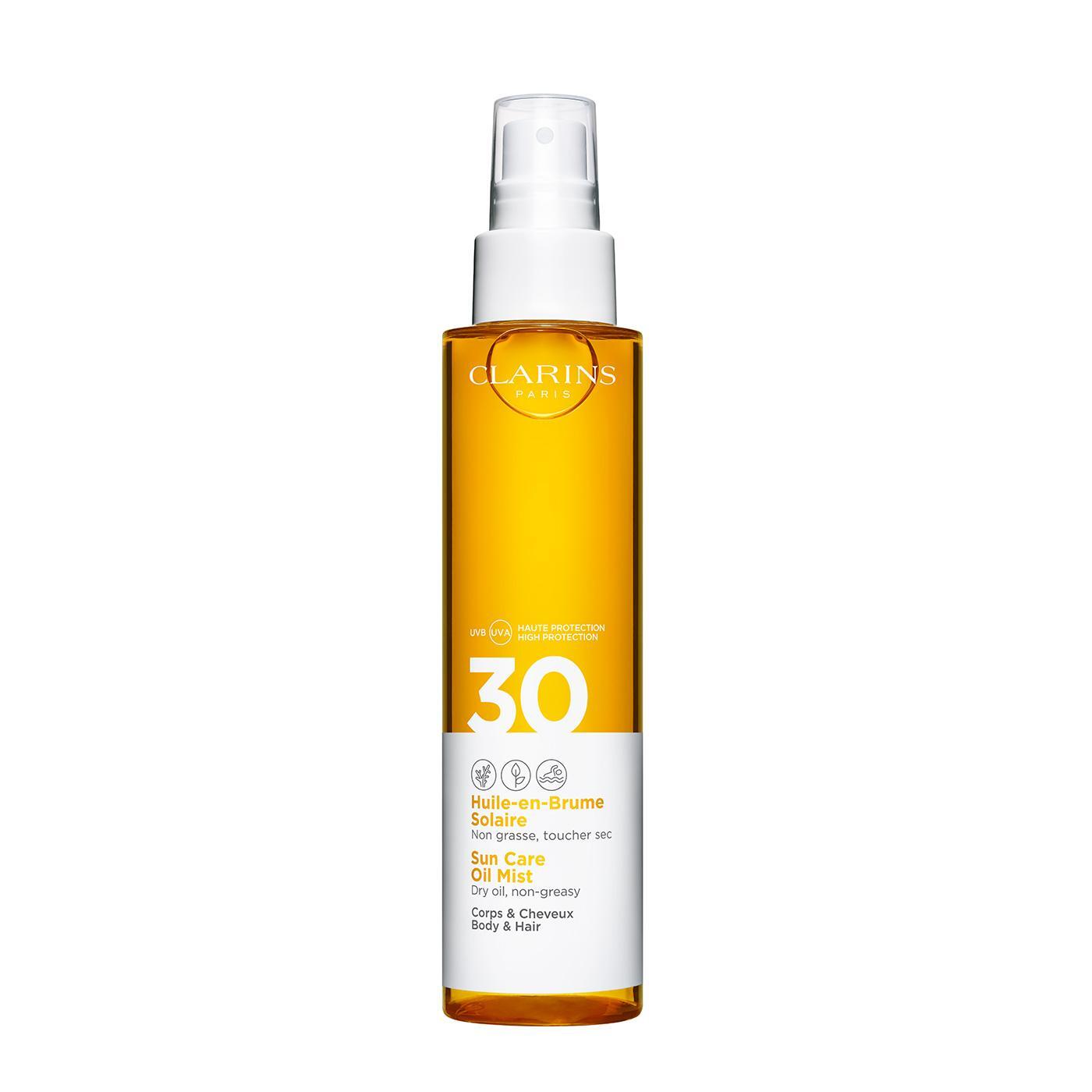 Clarins Sun Care Oil Mist SPF 30 Слънцезащитно масло-спрей за тяло и коса без опаковка Clarins Sun Care Oil Mist SPF 30 Слънцезащитно масло-спрей за тяло и коса без опаковка