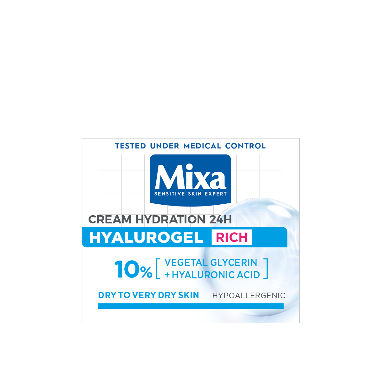 Mixa Hyalurogel Rich интензивна хидратираща грижа за суха и чувствителна кожа