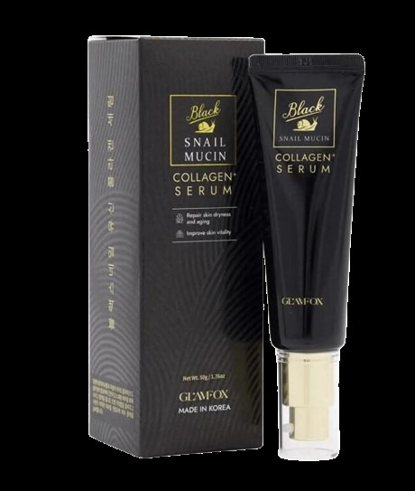 Glamfox Black Snail Mucin & Collagen Serum Серум за лице с охлювен секрет и колаген