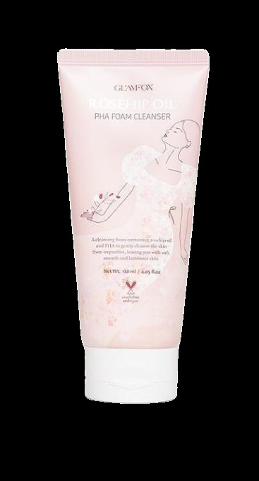 Glamfox Rosehip Oil PHA Foam Cleanser Почистваща пяна за лице