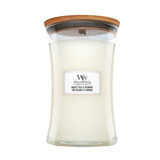 WoodWick White Tea & Jasmin Ароматна свещ с дървен фитил