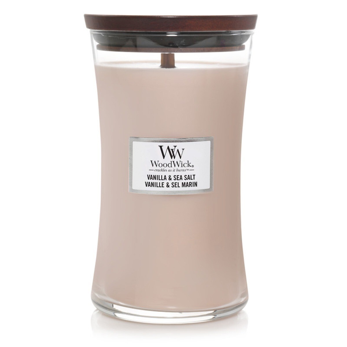 WoodWick Sea Salt Vanilla Ароматна свещ с дървен фитил