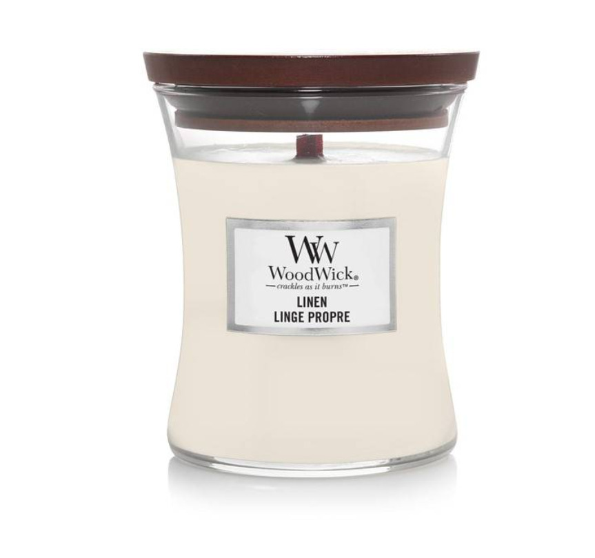 WoodWick Linen Ароматна свещ