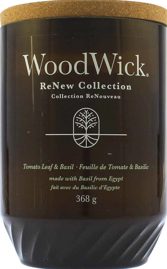 WoodWick Renew Tomato Leaf & Basil Ароматна свещ