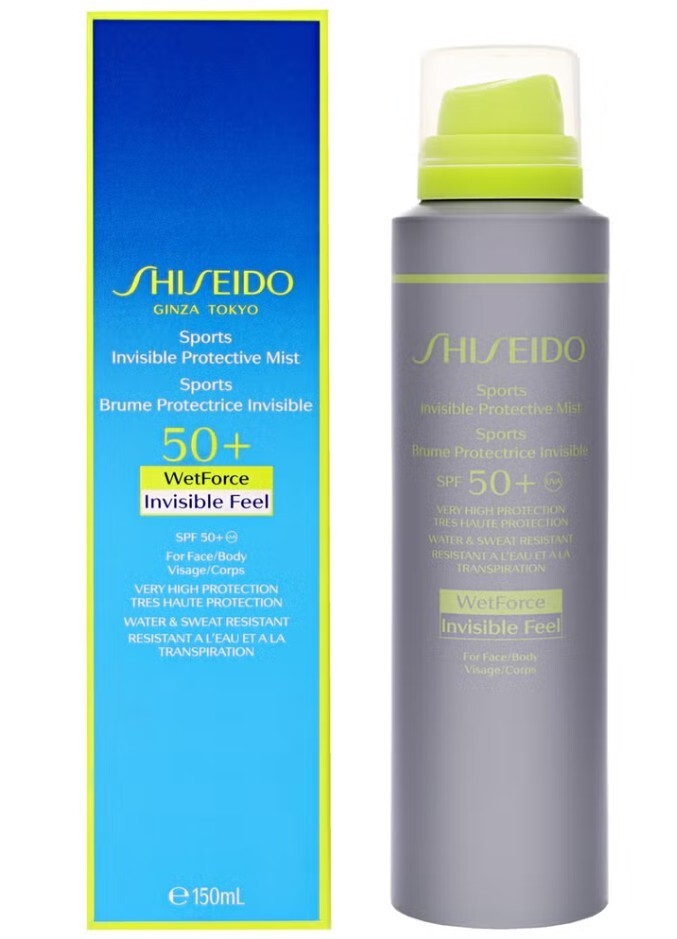 Shiseido Sports Invisible Potective Mist SPF 50+ Слънцезащитен спрей за лице и тяло