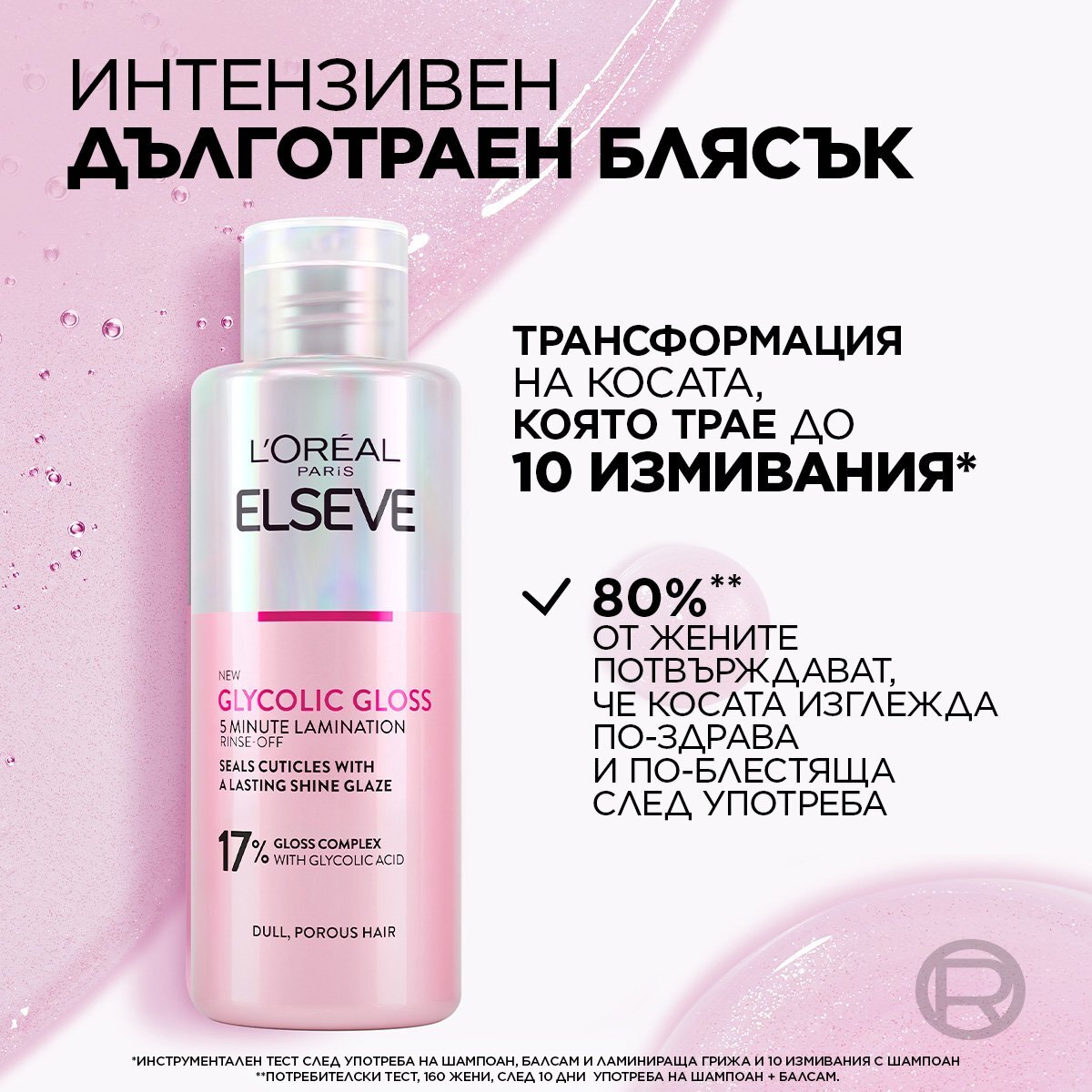 L'Oreal Paris Elseve Glycolic Gloss Ламинираща грижа за коса