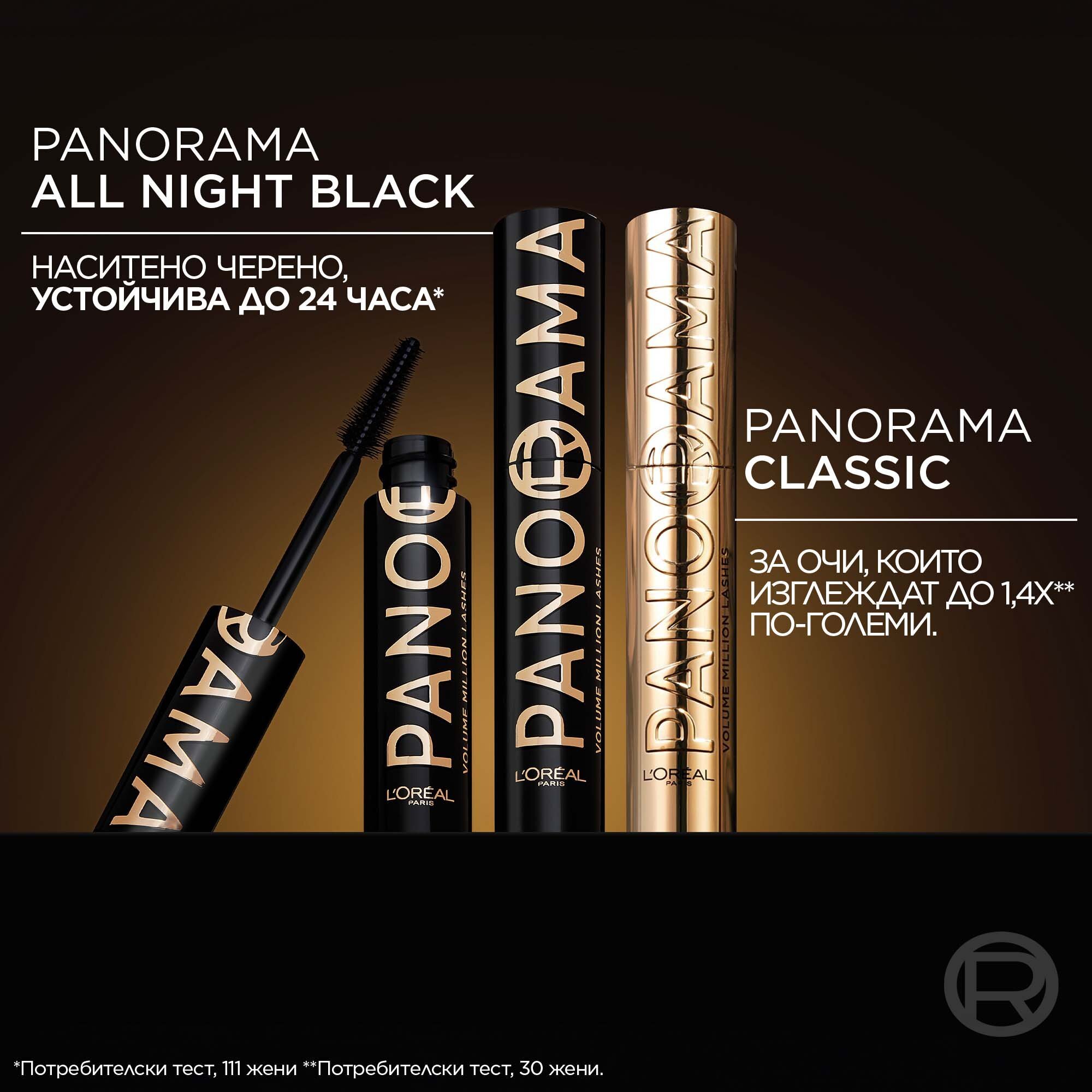 L’Oreal Paris Volume Million Lashes Panorama All Night Black Дълготрайна спирала за обем и извити мигли