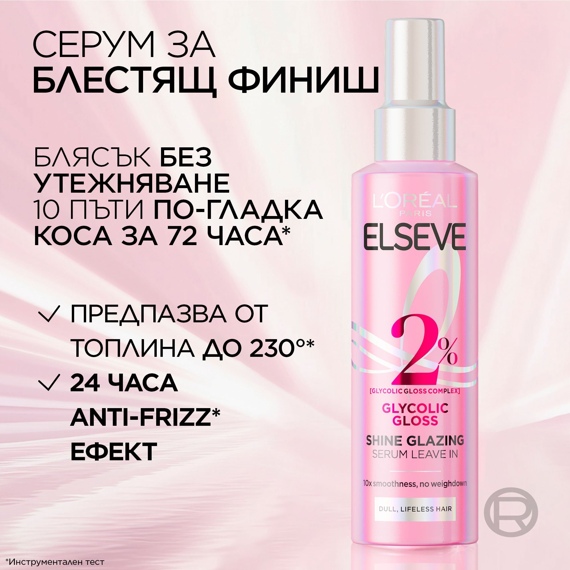 L'Oreal Paris Elseve Glycolic Gloss Leave-In Serum Серум за коса за повече блясък