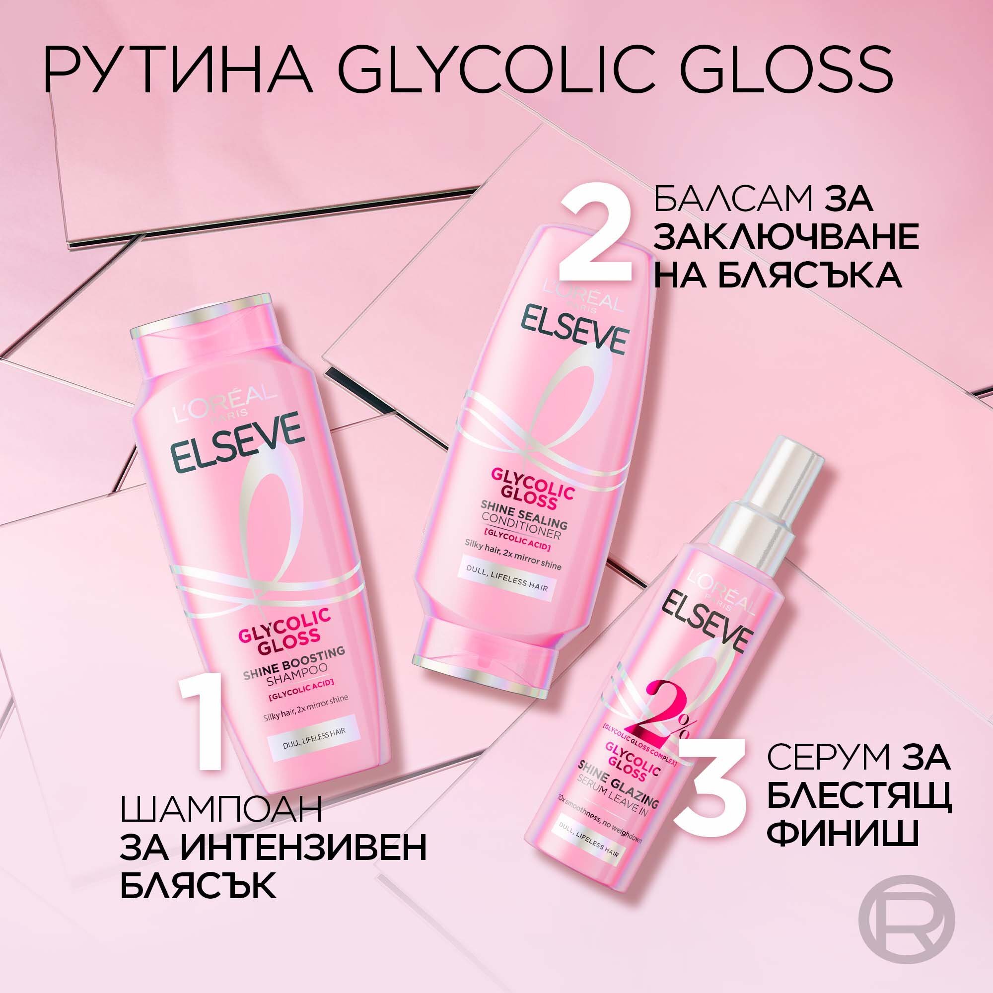 L'Oreal Paris Elseve Glycolic Gloss Leave-In Serum Серум за коса за повече блясък