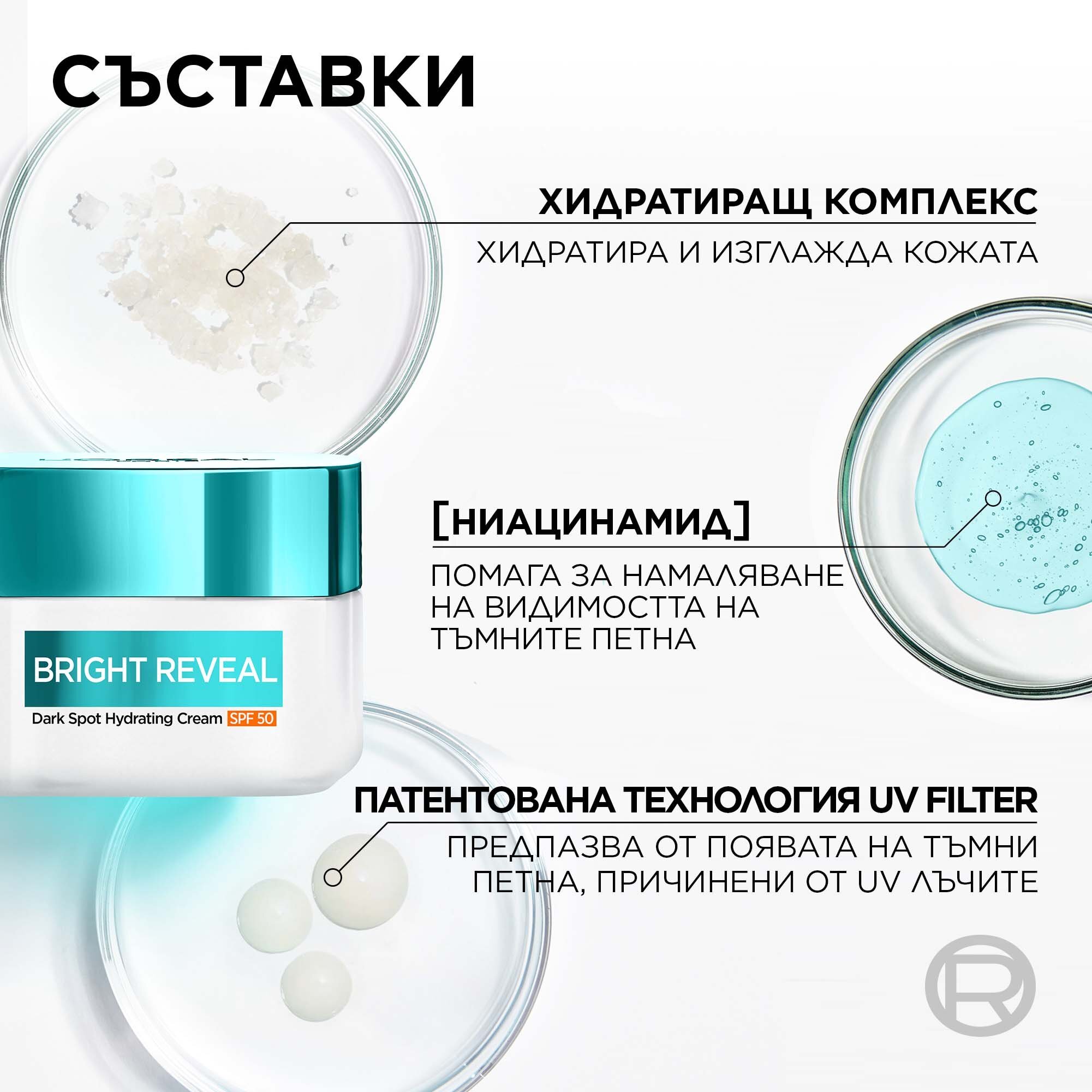 L'Oreal Paris Bright Reveal Dark Spot Hydrating Cream SPF 50 Крем за лице