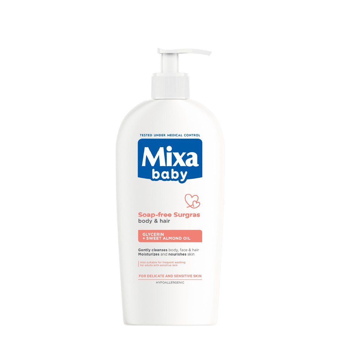 Mixa Baby Soap-Free Surgras Body & Hair gel Бебешки душ гел за коса и тяло
