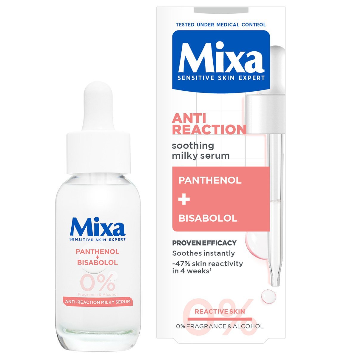Mixa Anti-Reaction Soothing Milky Serum Успокояващ млечен серум за лице