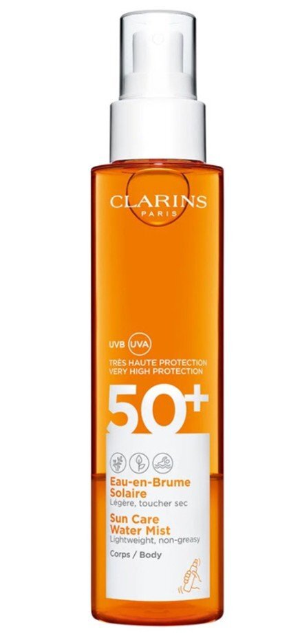 Clarins Sun Care Water Mist SPF 50 Слънцезащитен спрей за тяло без опаковка