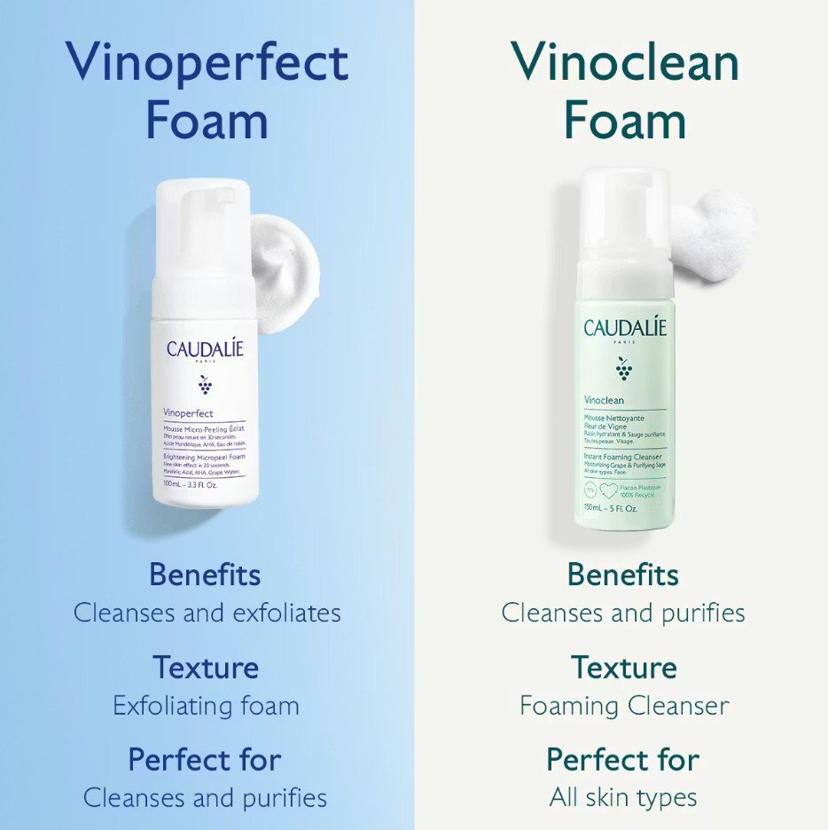 Caudalie Vinoperfect Озаряваща микропилинг пяна за лице