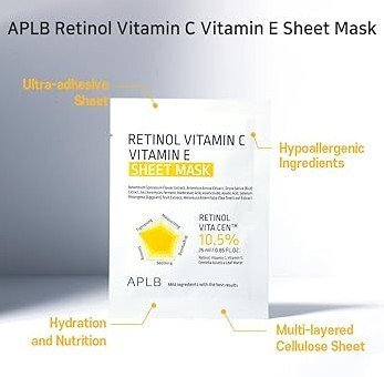 APLB Retinol Vitamin C Vitamin E Sheet Mask Лист маска за лице