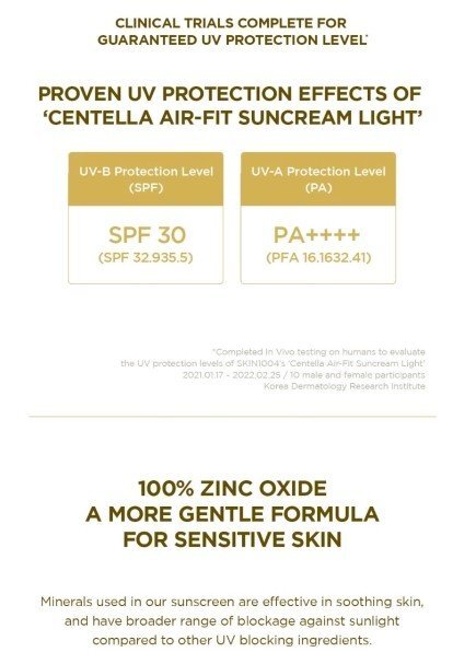 Skin1004 Madagascar Centella Air-fit Suncream Light SPF30 Лек слънцезащитен крем за лице