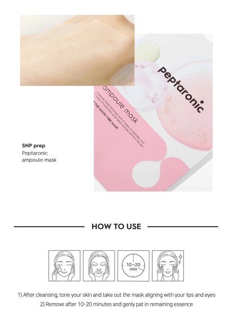 SNP Prep Peptaronic Ampoule Mask Лист маска за лице