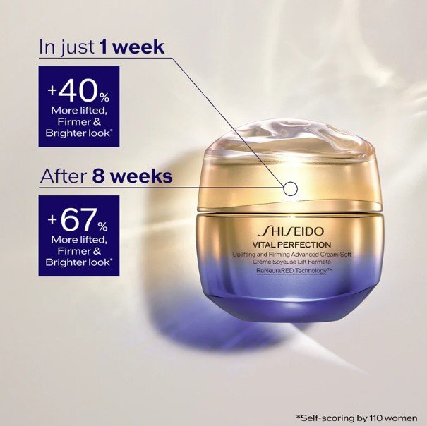 Shiseido Vital Perfection Uplifting and Firming Advanced Cream Soft Омекотяващ крем за лице с усилен лифтинг ефект