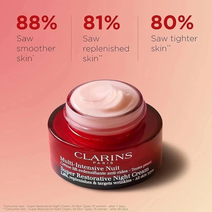 Clarins Super Restorative Night Cream Нощен възстановяващ крем против бръчки с лифтинг ефект за всеки тип кожа