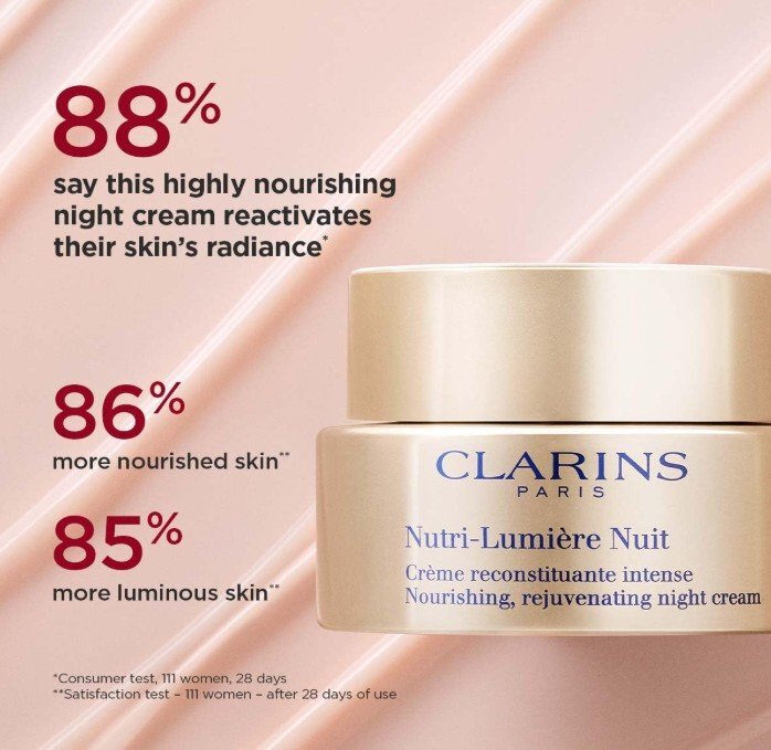 Clarins Nutri Lumiere Nuit Нощен възстановяващ подмладяващ крем против бръчки за зряла кожа