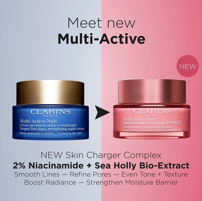 Clarins Multi-Active Nuit Нощен възстановяващ крем за фини сухи линии за нормална към суха кожа