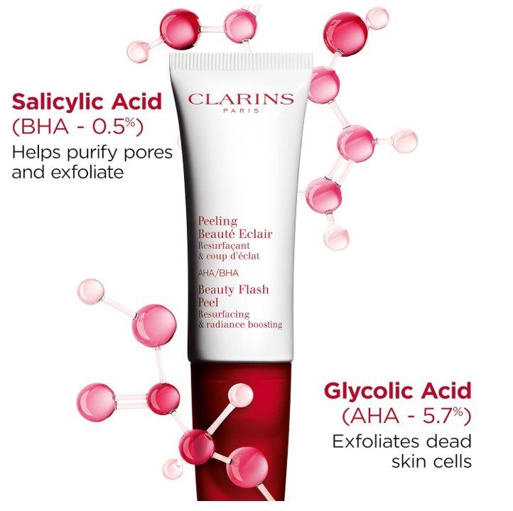 Clarins Beauty Flash Peel Изглаждащ пилинг за лице за мигновено изглаждане и подхранване