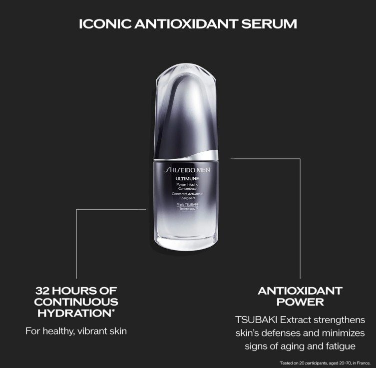 Shiseido Men Ultimune Power Infusing Concentrate Серум концентрат за лице за мъже