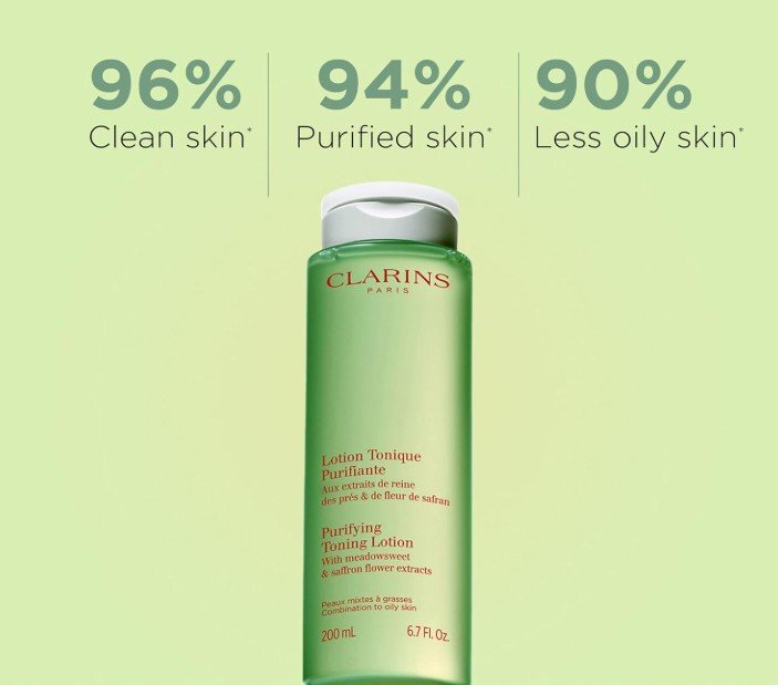 Clarins Purifying Toning Lotion with Meadowsweet & Saffron Flower Extracts Почистващ тоник за комбинирана към мазна кожа без опа