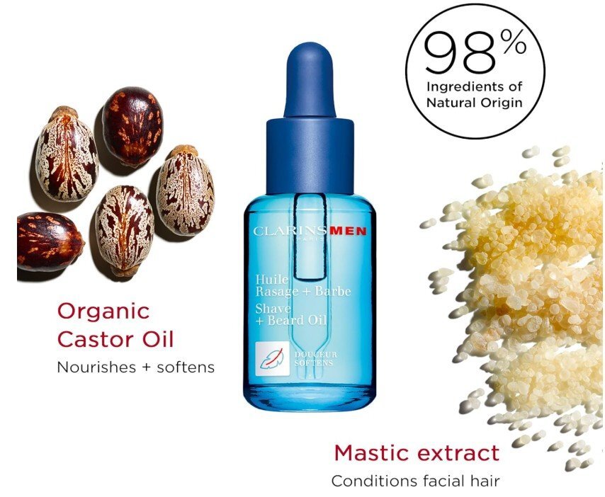 Clarins Men Shave and Beard Oil Масло за бръснене и грижа за брада без опаковка
