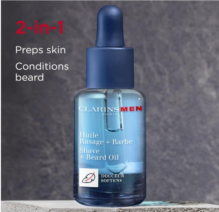 Clarins Men Shave and Beard Oil Масло за бръснене и грижа за брада без опаковка