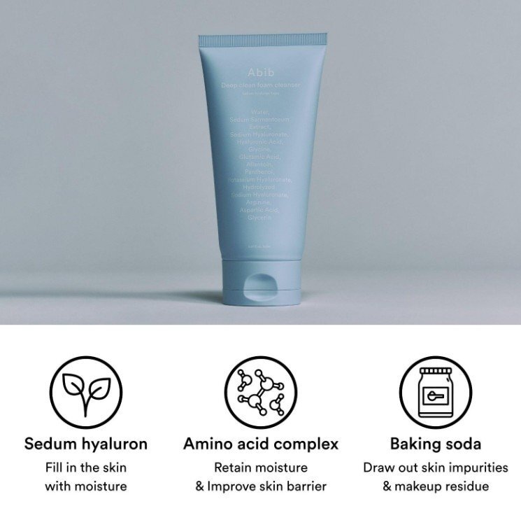 ABIB Sedum Hyaluron Deep Clean Foam Cleanser Дълбокопочистваща пяна за лице