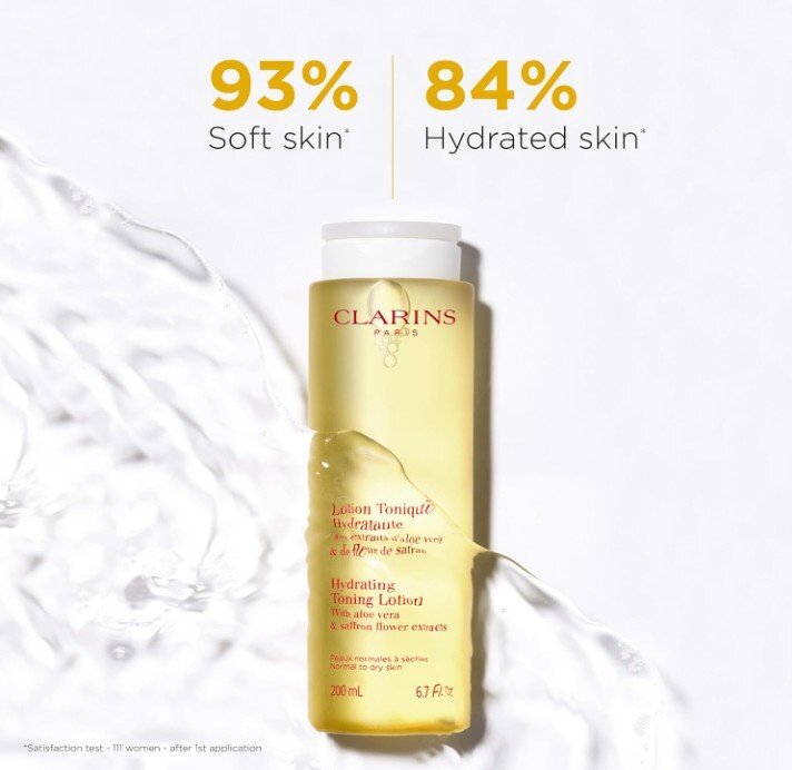 Clarins Hydrating Toning Lotion Хидратиращ тоник за лице с алое вера и екстракт от шафранoв цвят