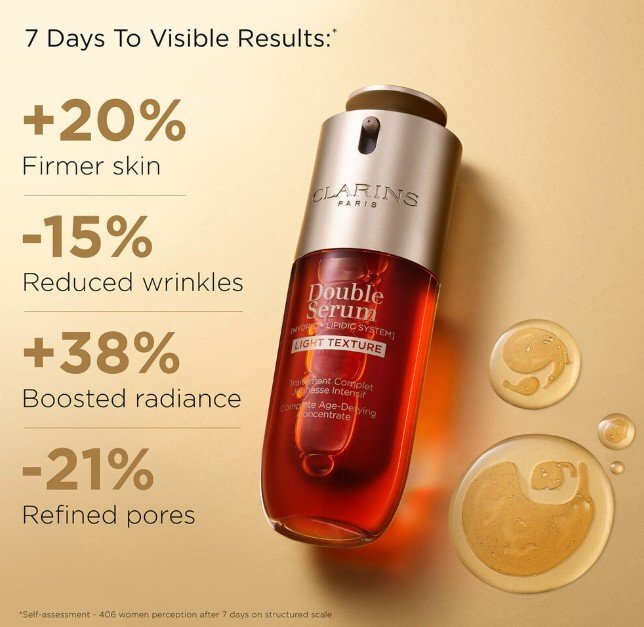 Clarins Double Serum Light Texture Двуфазен серум против стареене на кожата