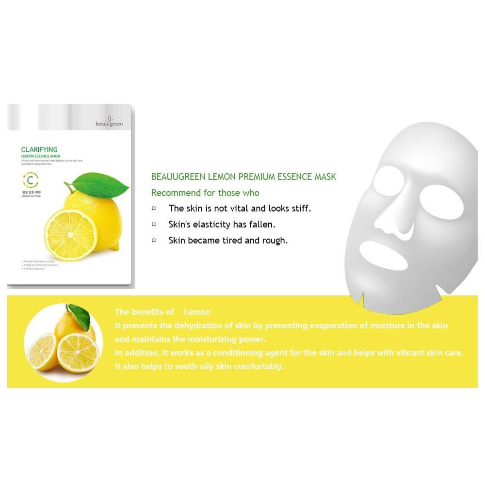 Beauugreen Clarifying Lemon Essense Mask озаряваща маска за лице с лимон