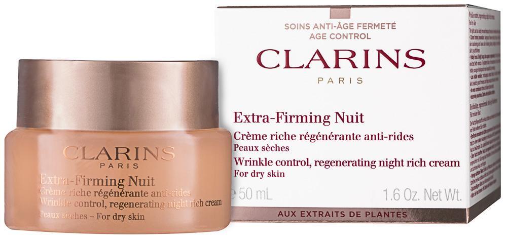 Clarins Extra Firming Nuit Нощен стягащ крем за лице против бръчки за суха кожа