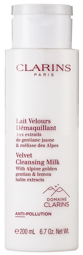 Clarins Velvet Cleansing Milk With Alpine Golden Gentian & Lemon Balm Extracts Почистващо мляко за лице без опаковка