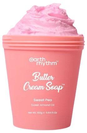 EARTH RHYTHM Sweet Pea Butter Cream Soap Почистващ крем за тяло с масло от ванилия