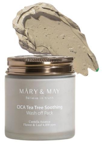 Mary & May Cica Tea Tree Soothing Wash Off Pack Успокояваща глинена маска за лице с азиатска центела
