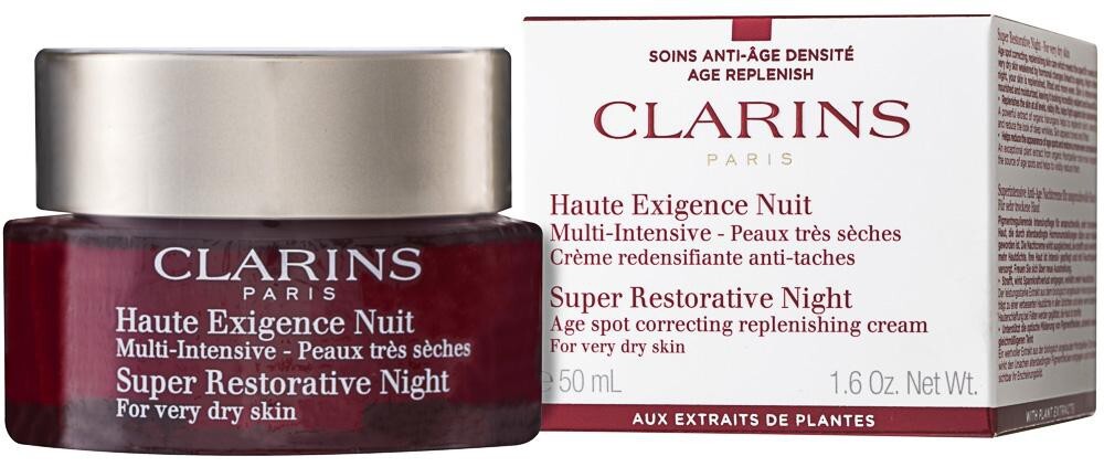 Clarins Super Restorative Night Cream Нощен възстановяващ крем против бръчки с лифтинг ефект за суха кожа