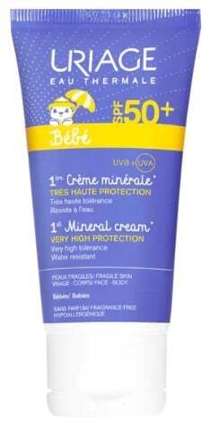 Uriage Bebe 1er Creme Minerale Минерален слънцезащитен крем за бебета и деца SPF50+