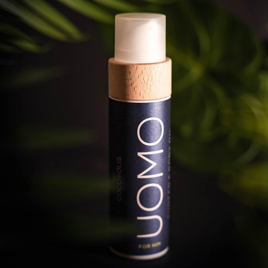 Cocosolis Uomo Suntan & Body Oil Био масло за бърз, наситен тен, хидратирана и подхранена кожа