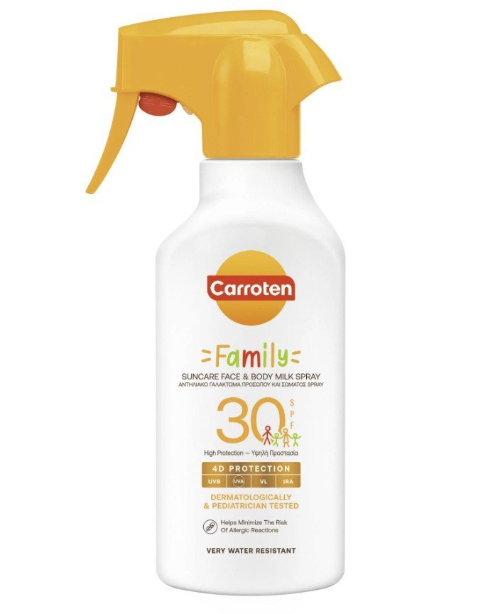 Carroten Family Carroten Слънцезащитно мляко за лице и тяло спрей SPF30